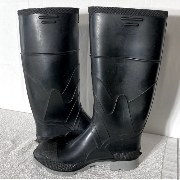 Vintage Onguard Industries Black Polyblend Rubber Boots Rain Boots 8 - Picture 10 of 14